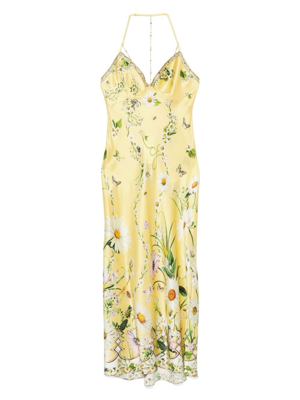 CAMILLA SILK FLORAL DAISY CHAINS DETAIL SLIP STRAPPY MAXI DRESS - Picture 11 of 14